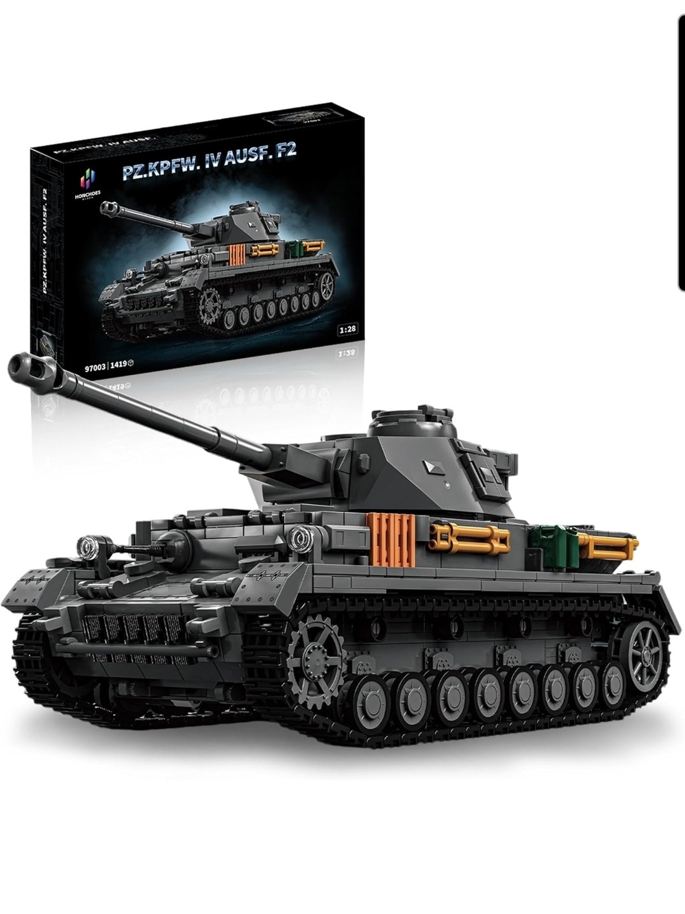 Panzer IV F2 Tank Building Block Set 1:28 WW2 Military Model 1419PCS